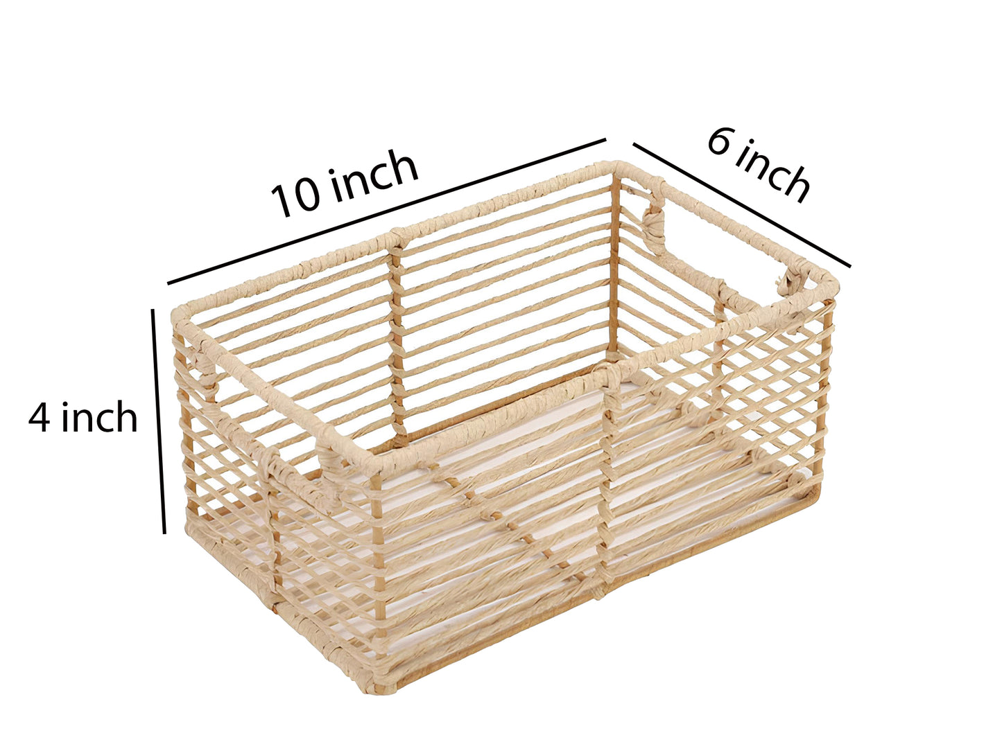 AKWAY natural wicker segrass water hyacinth kauna grass storage orgainzer (10"L X 6"W X 4"H)