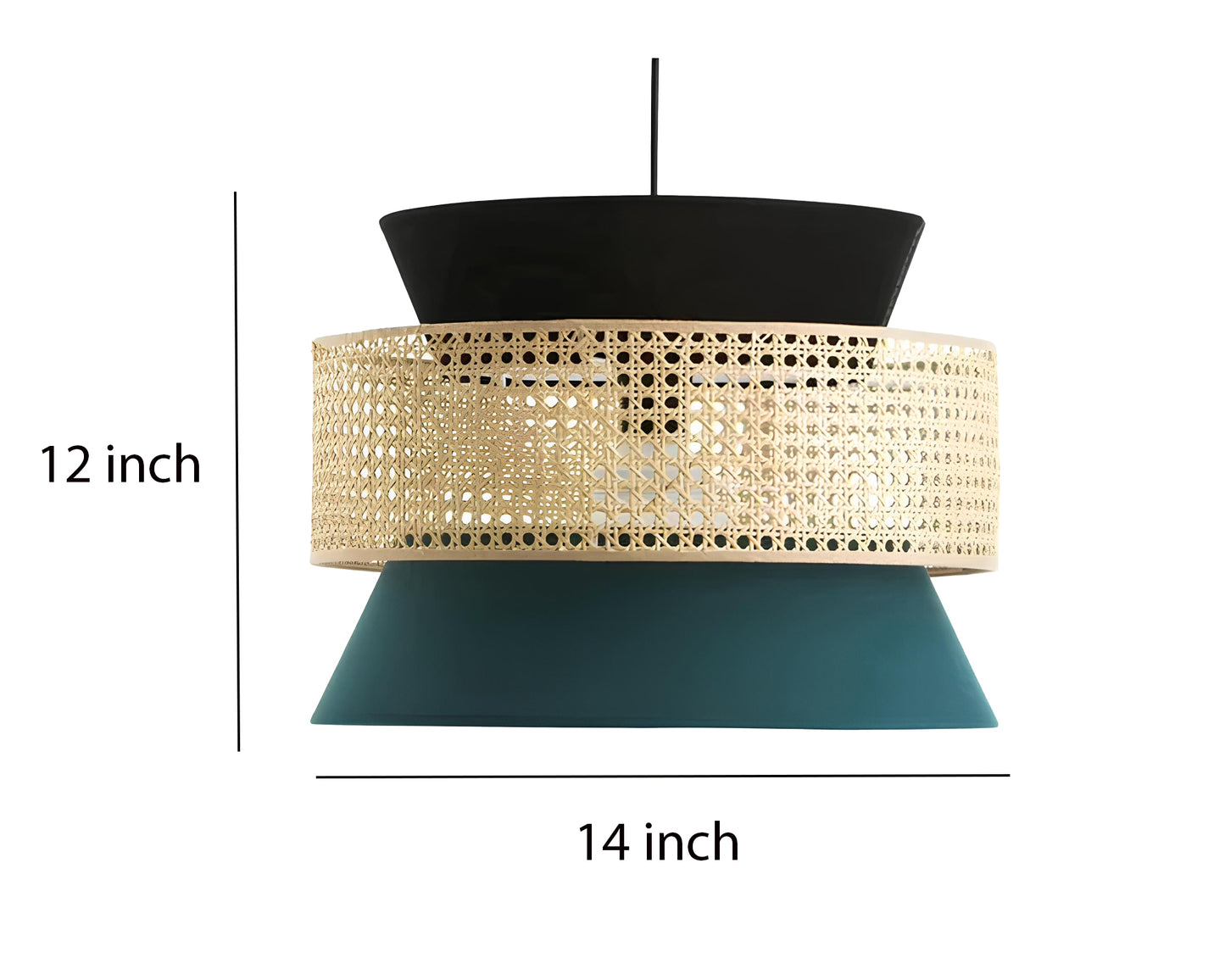 Bamboo Hanging lamp for Living Room | Rattan Pendant light | Cane ceiling light - Adeline