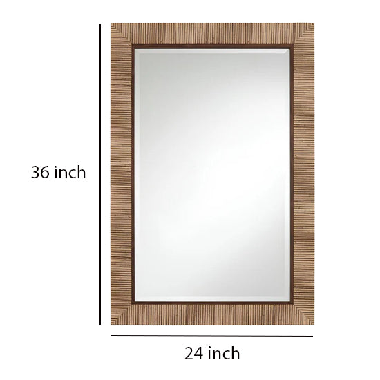 Bamboo Wall Mirror for living room | Cane Wall Mirror | Rattan Mirror - Asmee