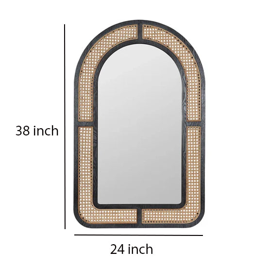 Bamboo Wall Mirror for living room | Cane Wall Mirror | Rattan Mirror - James - Akway Uncategorized (Image 7)