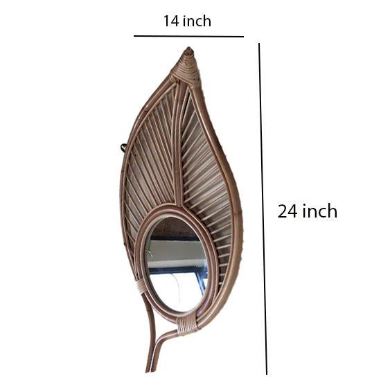 Bamboo Wall Mirror for living room | Cane Wall Mirror | Rattan Mirror - Kaia - Akway Uncategorized (Image 6)