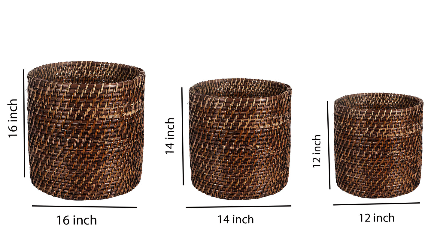 Rattan Planter | Cane Laundry Bin | Bamboo toy Storage - Mahika