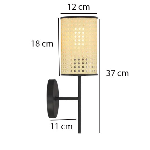 Bamboo Wall lamp for Living Room | Rattan Pendant light |Cane Webbing Wall Lamps- Alletta - Akway Lighting > Wall Lamps & Sco