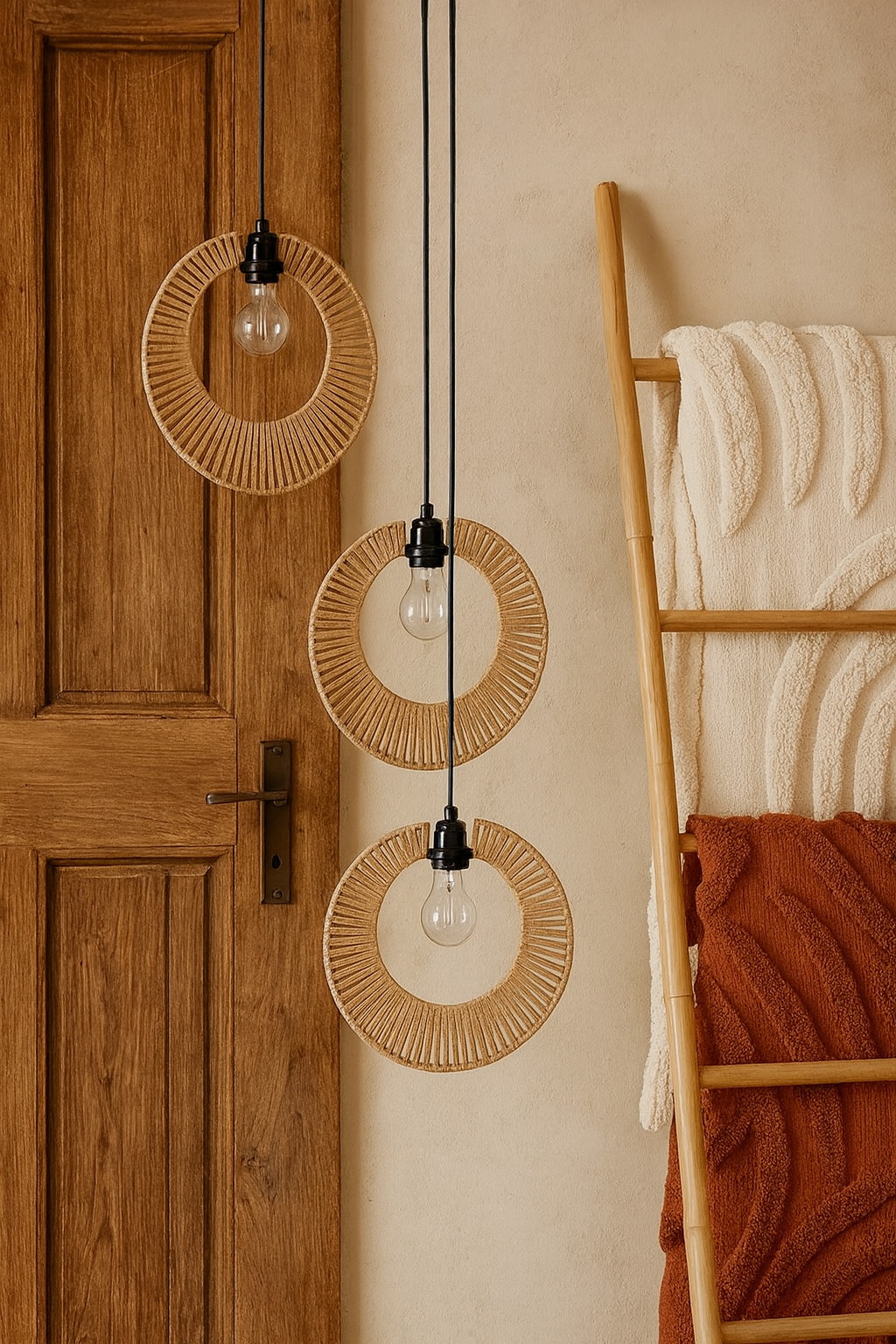 Jute Hanging lamp for Living Room | Jute Pendant light | Jute ceiling light - Anant by Akway - Image 5