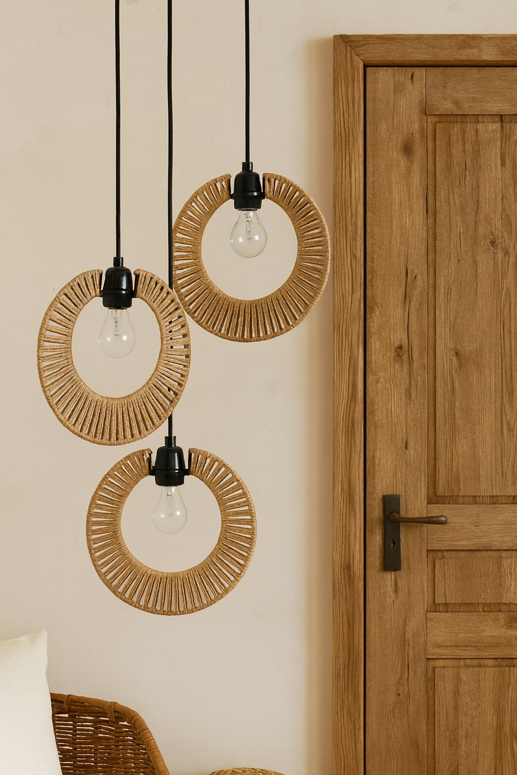 Jute Hanging lamp for Living Room | Jute Pendant light | Jute ceiling light - Anant by Akway - Image 3