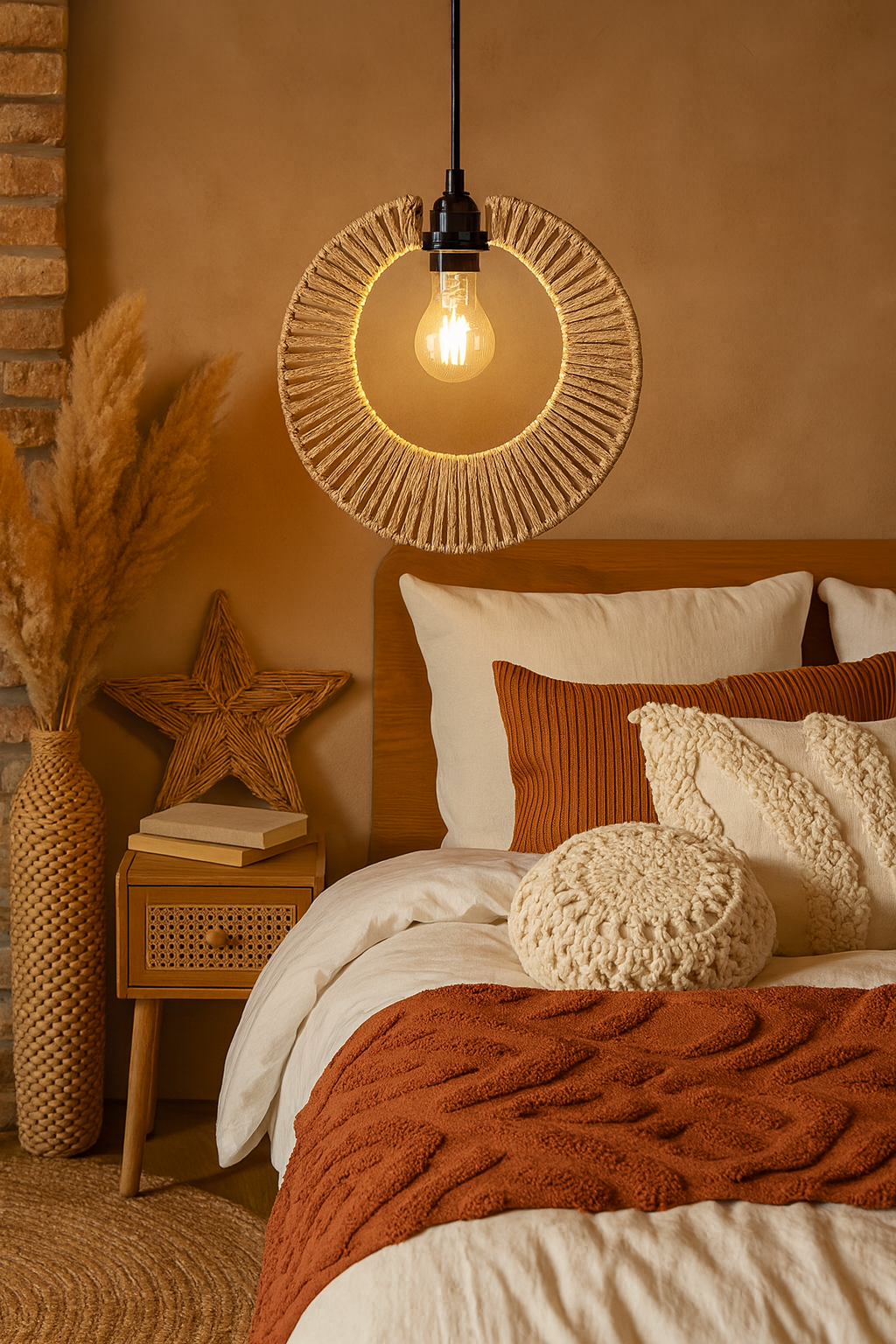 Jute Hanging lamp for Living Room | Jute Pendant light | Jute ceiling light - Anant by Akway - Image 2