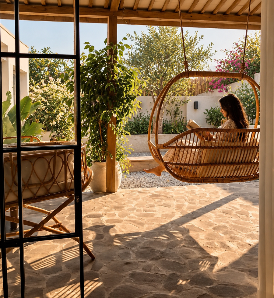 Bamboo Swing Chairs for Outdoor | Cane Swing Chairs - Ananya by Akway - Furniture > Swing Chairs