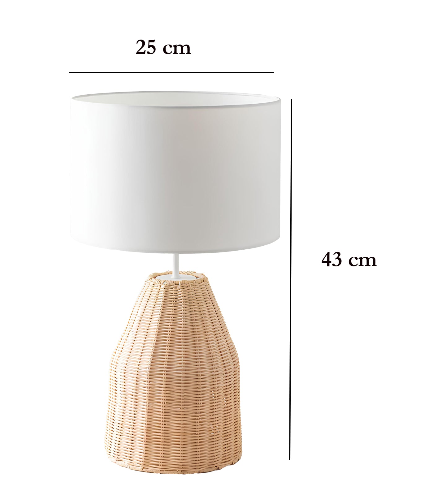 Rattan Table lamp for Living room | Bamboo Bedside table lamp | Cane Table lamp -Asuka - Akway Lighting > Table Lamps (Image