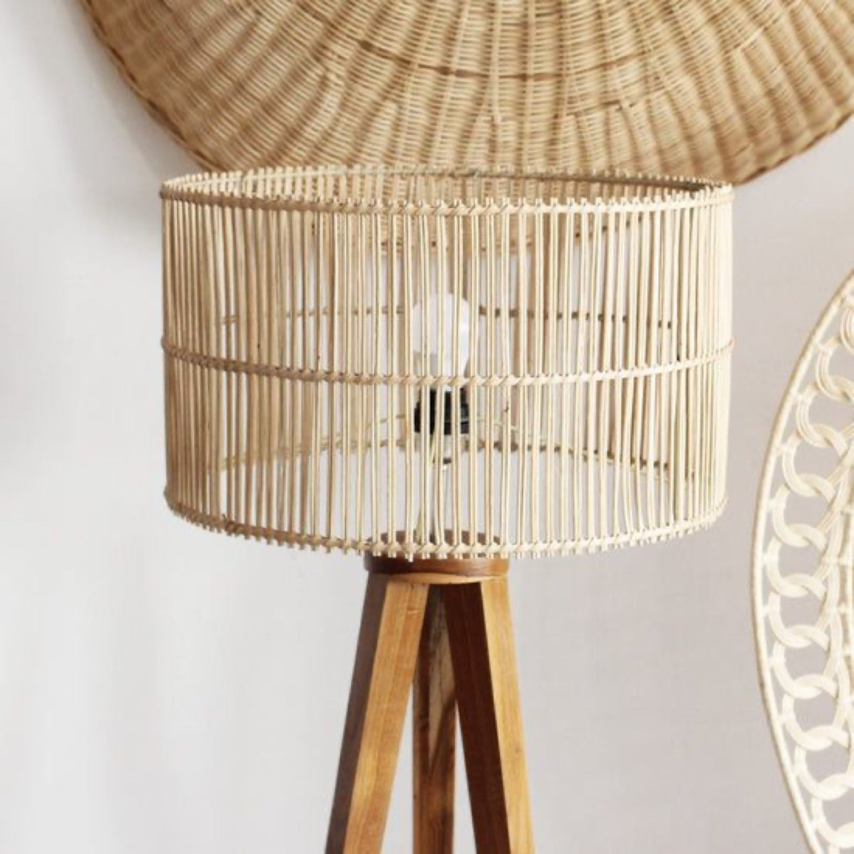 Rattan Floor Lamp | Bamboo Floor Lamp | Cane Floor Lamp - Aamya by Akway - Lighting > Floor Lamps