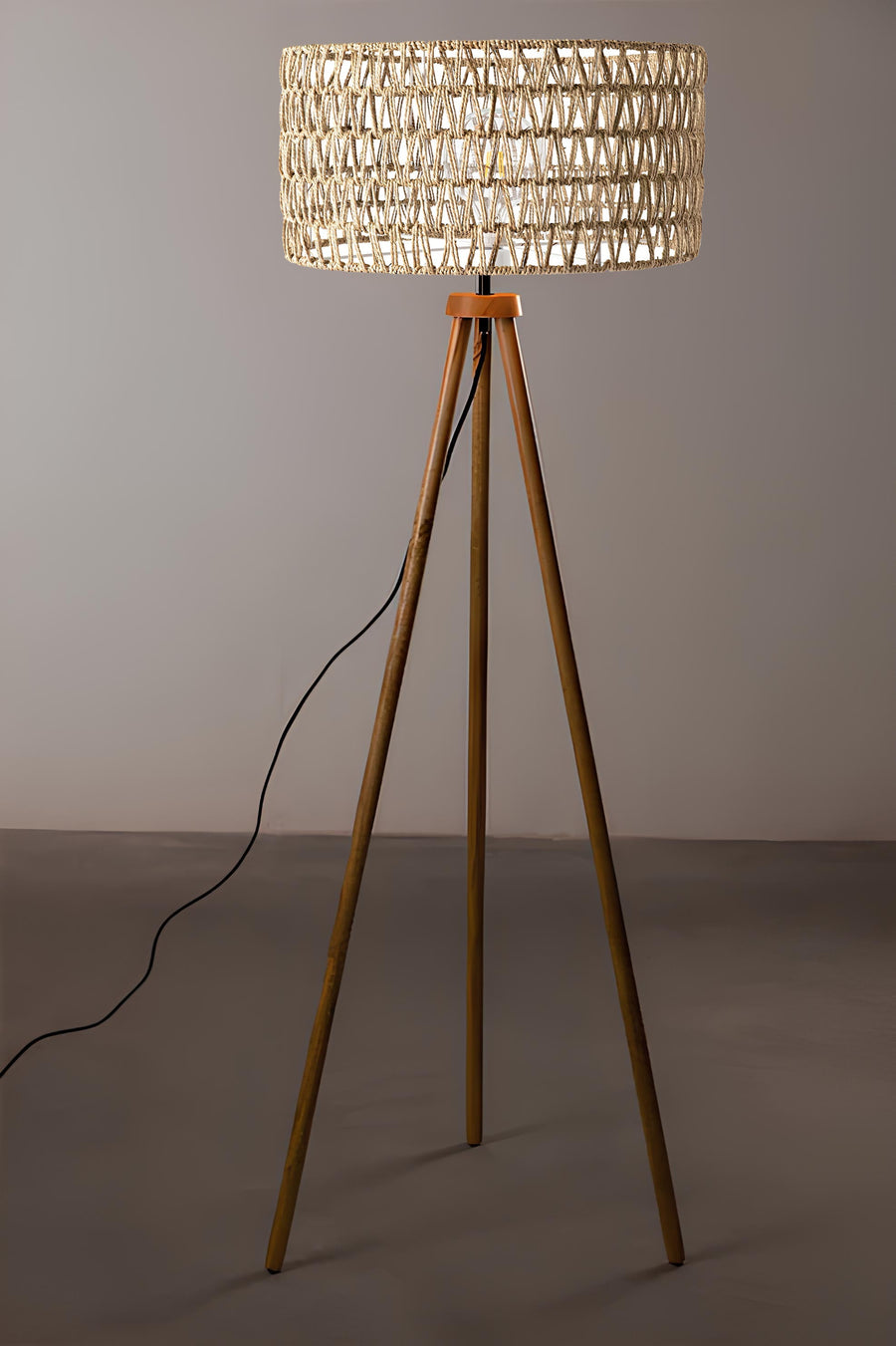 Rattan Floor Lamp | Bamboo Floor Lamp | Cane Floor Lamp - Lavya by Akway - Lighting > Floor Lamps
