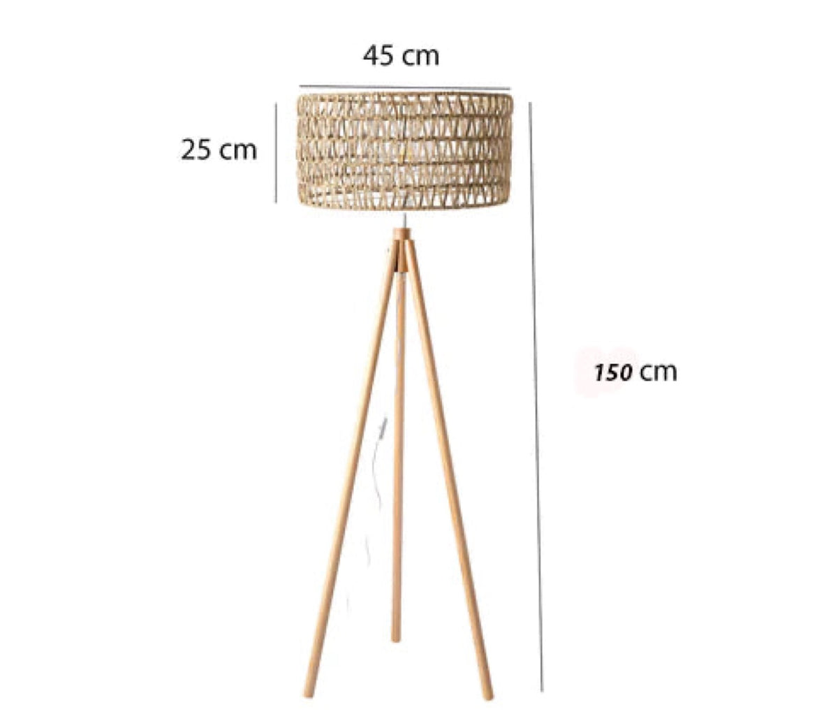 Rattan Floor Lamp | Bamboo Floor Lamp | Cane Floor Lamp - Lavya by Akway - Lighting > Floor Lamps