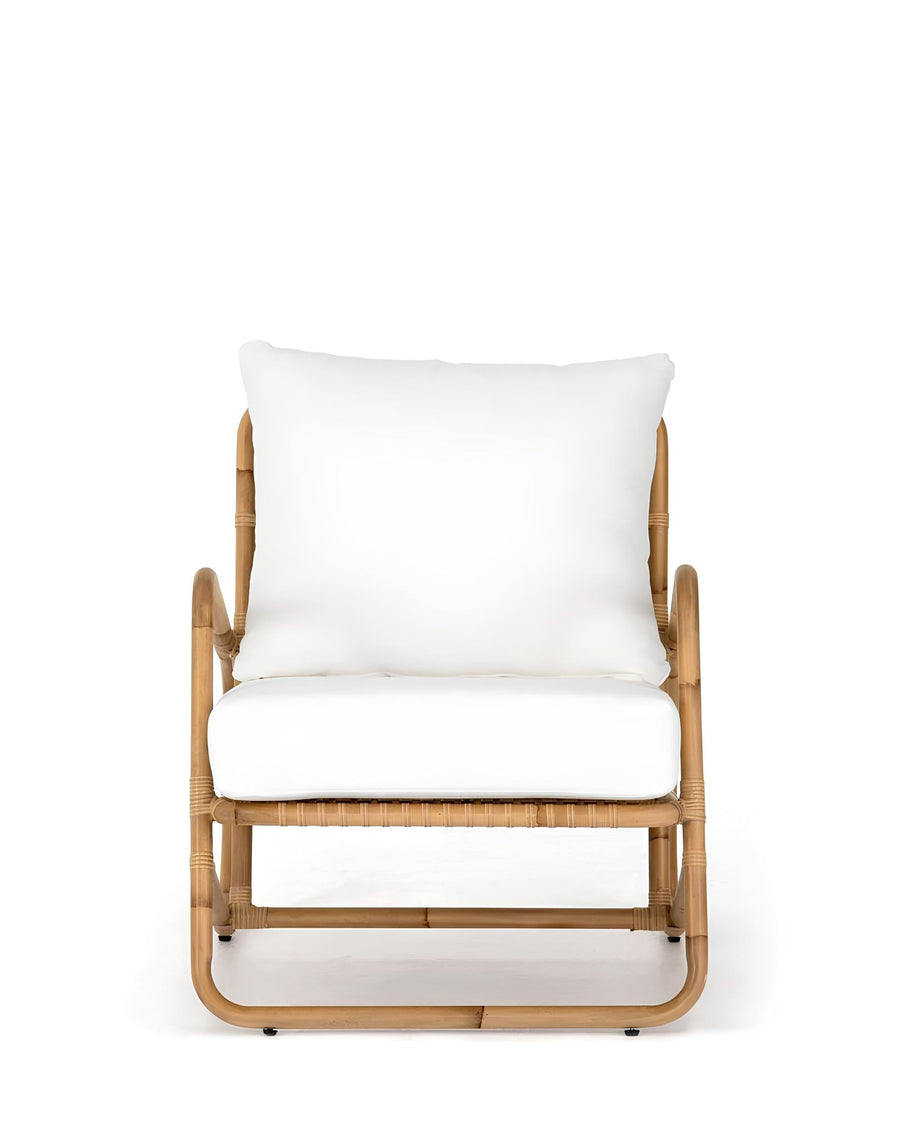 Cane Chairs for Balcony | Rattan Accent Chair with Cushion - Anaisha by Akway