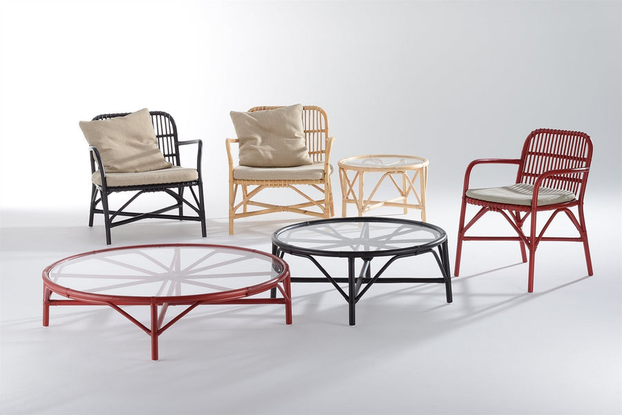 Cane Chair Set for Living Room | Bamboo Lounge Chair - Ananya by Akway