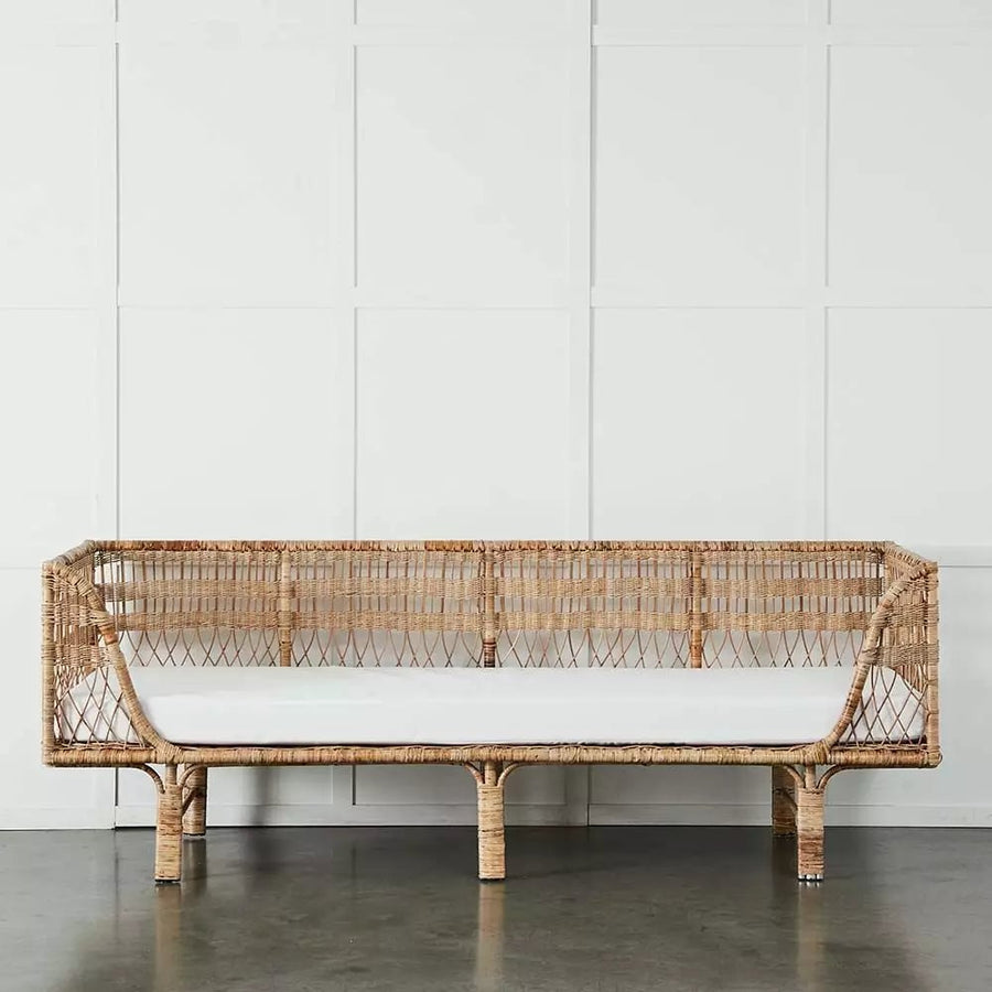 Cane Outdoor Sofa with Cushion for Patio - Shrishti by Akway