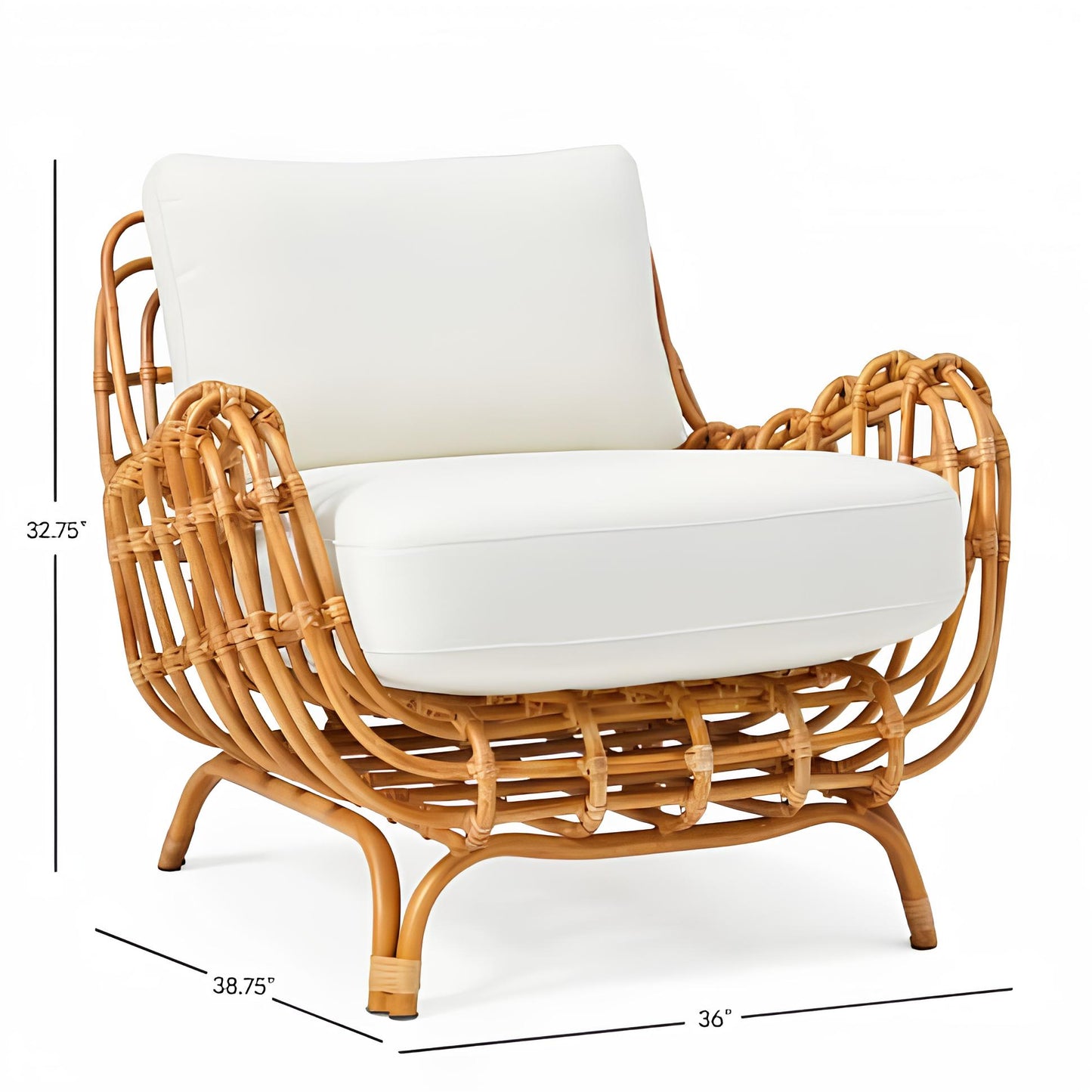 Cane chairs for Lounge | Bamboo Chairs for Living rooms- Kimaya - Akway