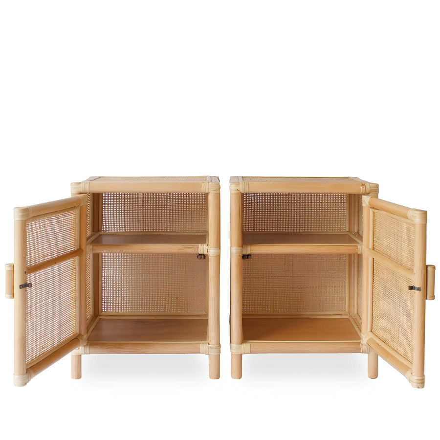 Rattan Bedside Table | Cane Side table | Bamboo table - Mahika - Akway