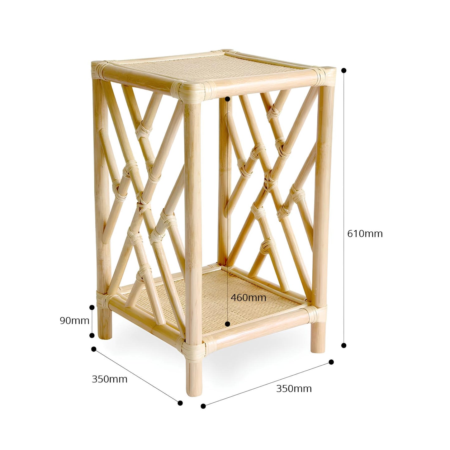Rattan Bedside Table | Cane Side table | Bamboo table - Kaia - Akway