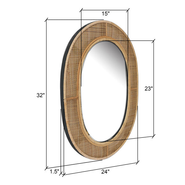 Bamboo Wall Mirror for living room | Cane Wall Mirror | Rattan Mirror -Paridhi - Akway Uncategorized (Image 5)