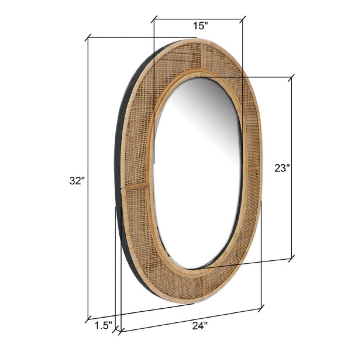 Bamboo Wall Mirror for living room | Cane Wall Mirror | Rattan Mirror -Paridhi - Akway Uncategorized (Image 5)