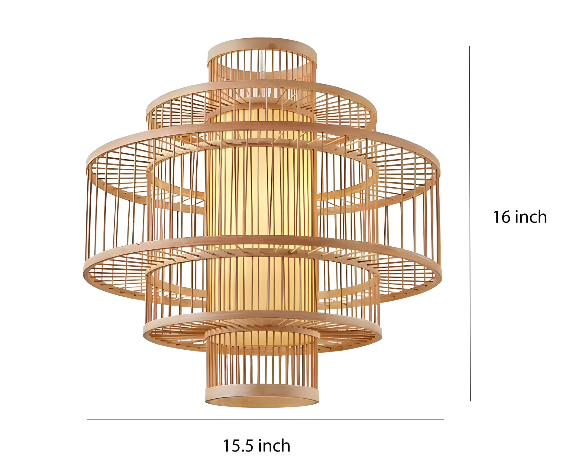 Rattan Hanging lamp for Living Room | Cane Pendant light | Wicker ceiling light - Nez - Akway Lighting -> Pendant Lamp (Image