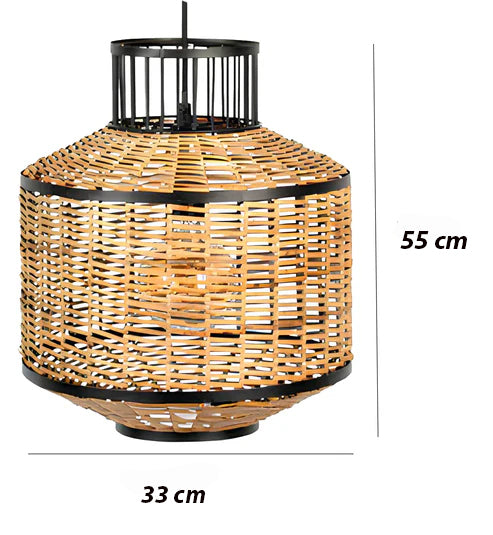 Bamboo Hanging lamp for Living Room | Rattan Pendant light | Cane ceiling light - Taksh