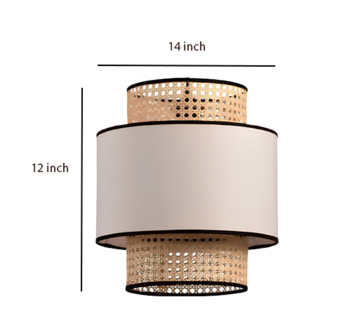 Bamboo Pendant Light for Living Room 12 Inch - Idhant by Akway