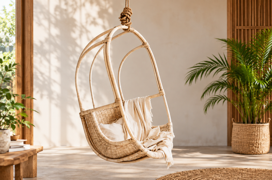 Bamboo Swing Chairs for Outdoor | Cane Swing Chairs - Ishana by Akway - Furniture > Swing Chairs