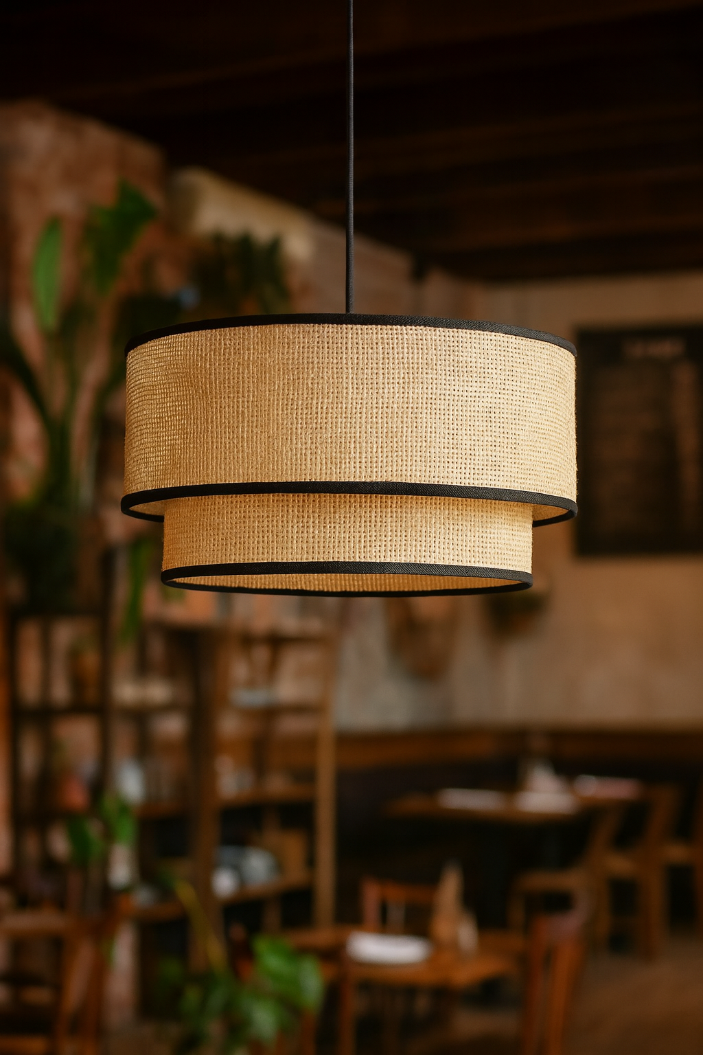 Jute Hanging Lamp for Living Room | Jute Pendant Lamp - Jeevika 12 Dia x 8 Height by Akway - Image 3