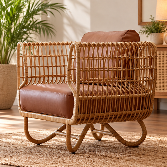 Cane Chairs for Lounge | Bamboo Chairs for Living Room - Kashvi by Akway - Furniture > Chairs