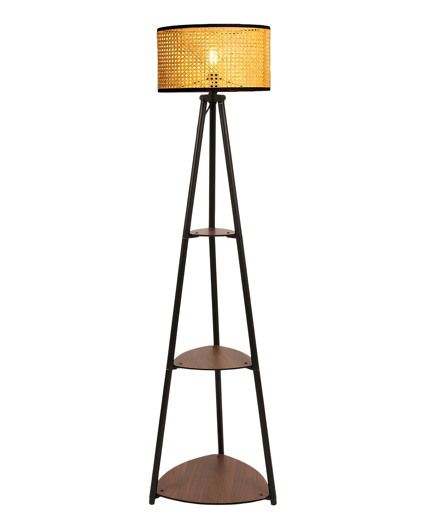 Bamboo Tripod Floor Lamp | Living Room Cane Floor Lamp | Home Rattan for Living Room | Standing Lamp Wooden Floor Standing...