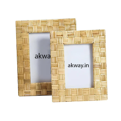 Rattan Photo Frame | Cane Photo Frame | Bamboo Photo Frame - Shanaya - Akway Uncategorized (Image 1)