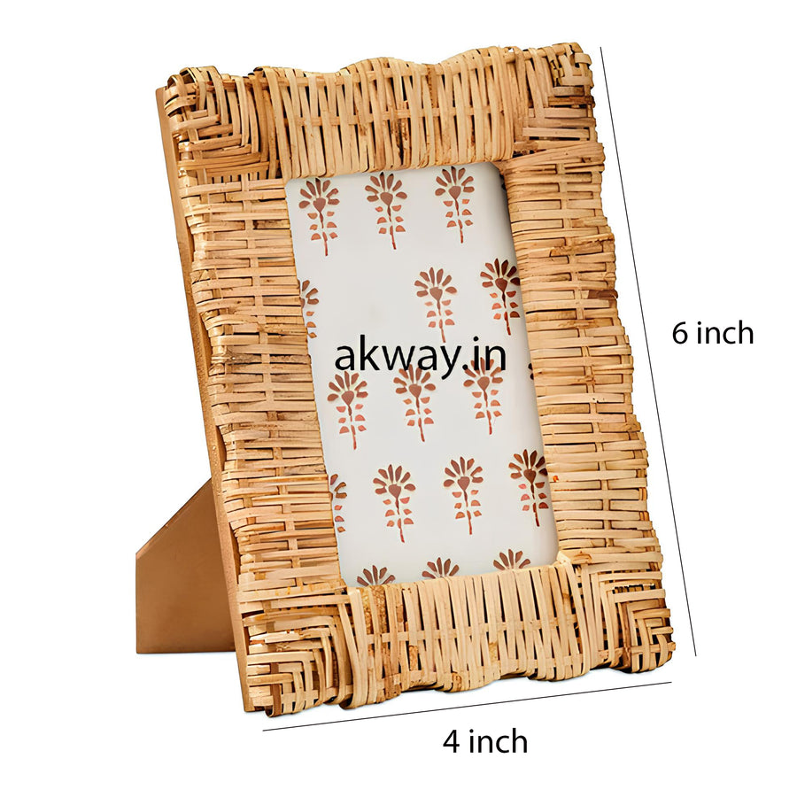 Rattan Photo Frame | Cane Photo Frame | Bamboo Photo Frame - Larisa - Akway Uncategorized (Image 3)