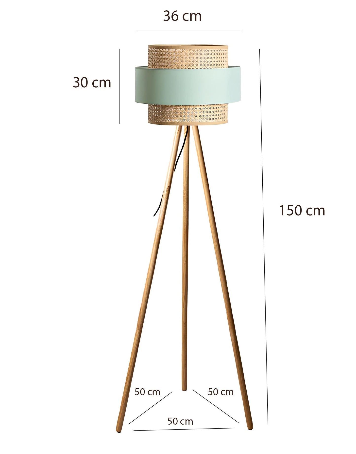 Rattan Cane Webbing Floor Lamp Bamboo Floor Lamp Cane Floor Lamp -Aidana by Akway - Lighting > Floor Lamps