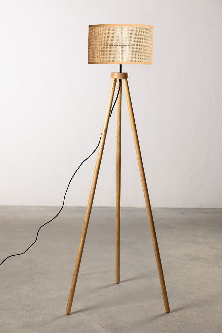 Rattan Cane Webbing Floor Lamp Bamboo Floor Lamp Cane Floor Lamp- Ammie by Akway - Lighting > Floor Lamps