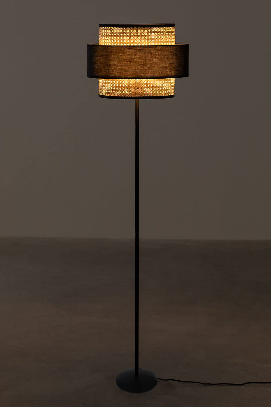 Rattan Cane Webbing Floor Lamp Bamboo Floor Lamp Cane Floor Lamp Standing Lamp Wooden Standing lamp -Avita by Akway - Ligh...