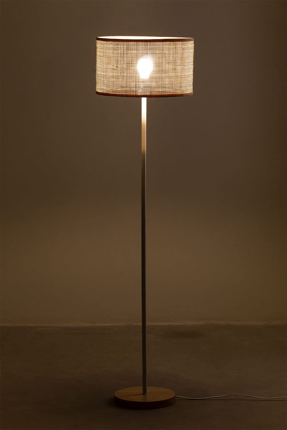 AKWAY Rattan Cane Webbing Floor Lamp Bamboo Floor Lamp for Living Room Cane Floor Lamp Standing Lamp Wooden Standing lamp...