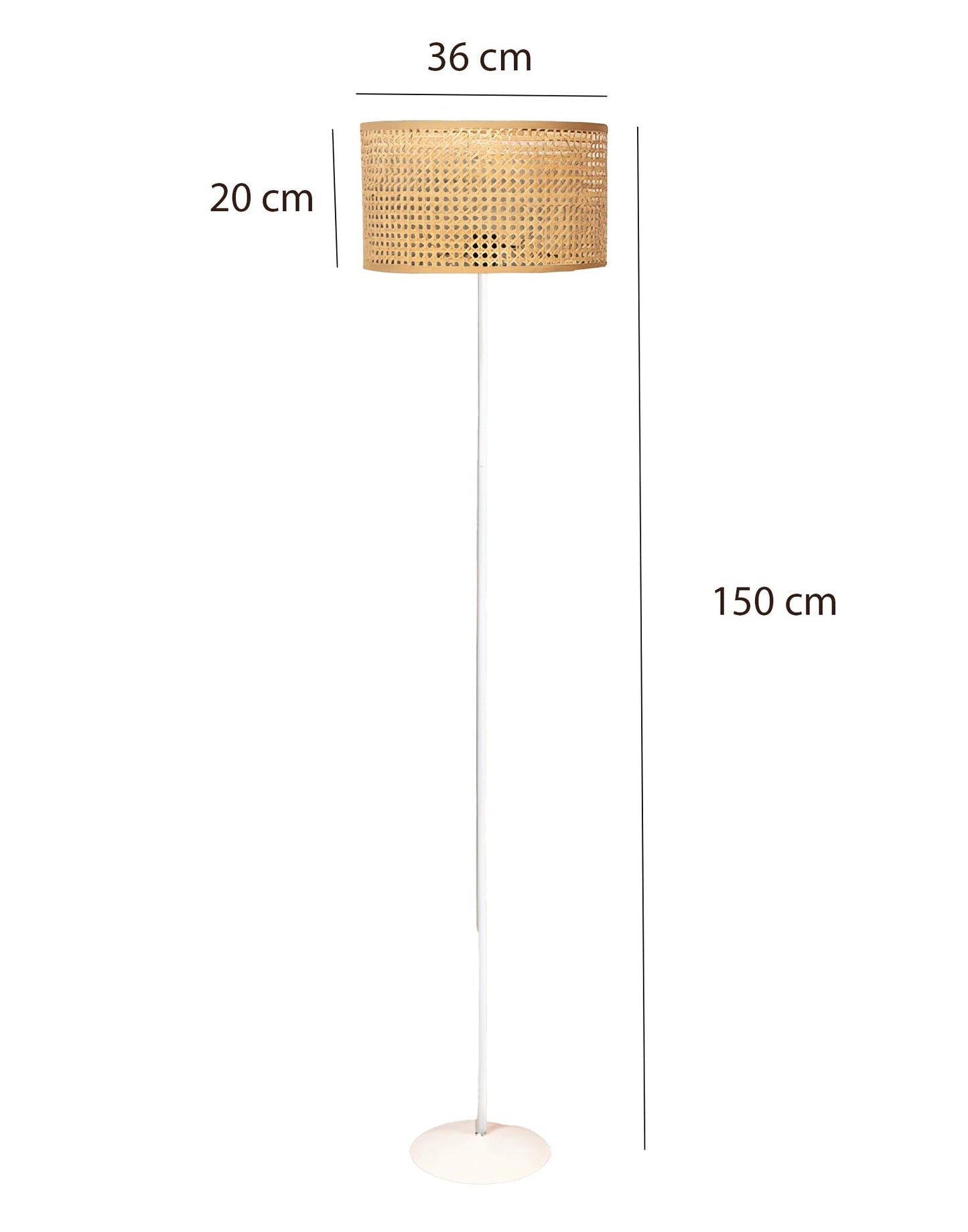 AKWAY Rattan Cane Webbing Floor Lamp Bamboo Floor Lamp Cane Floor Lamp Standing Lamp Wooden Standing lamp for Living Room...