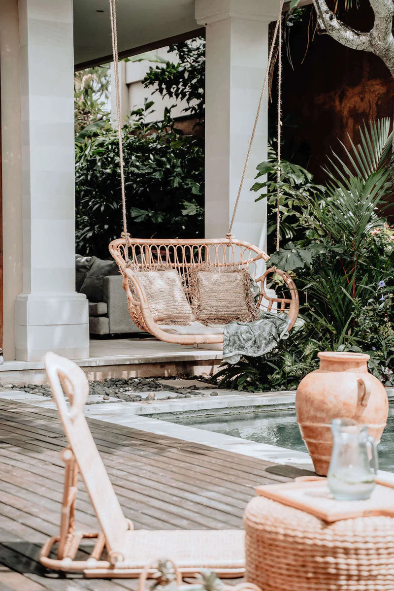 Rattan Bamboo Swing Chair for Balcony & Patio - Kaia | Akway