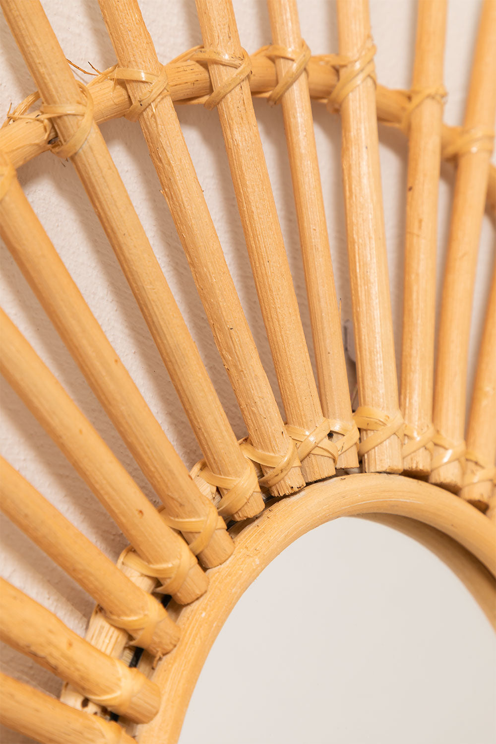 AKWAY Handcrafted Rattan Wall Mirror for Living Room, Bathroom, Bedroom, Home and Office, Wall Decor, Decorative Wall Mirror