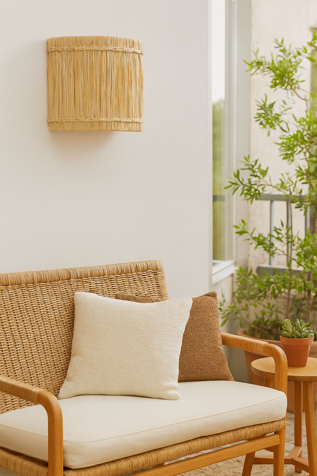 Bamboo Wall lamps For Living Room | Rattan Wall scones | Wicker Wall Lamps | Cane Wall Scones - Shanaya by Akway - Image 3