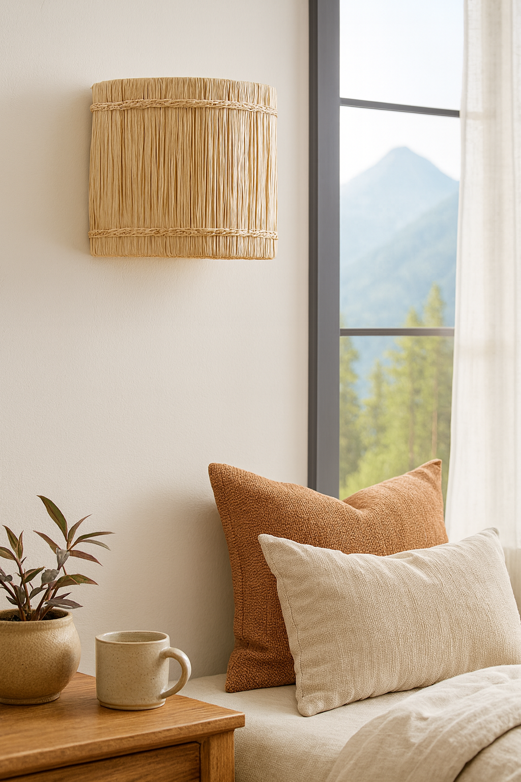 Bamboo Wall lamps For Living Room | Rattan Wall scones | Wicker Wall Lamps | Cane Wall Scones - Shanaya by Akway - Image 5
