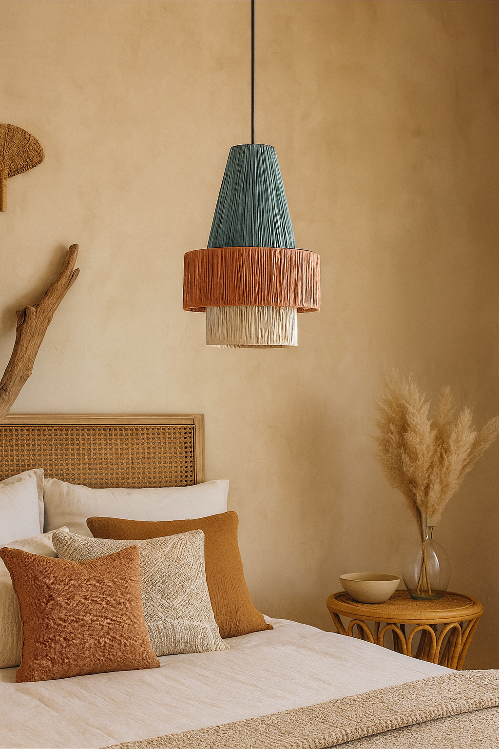 Bamboo Hanging lamp for Living Room | Rattan Pendant light | Cane ceiling light - Tanya by Akway - Image 3