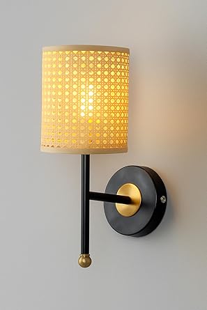 Rattan Wall Lamp For Living Room | Bamboo Wall Scone - Anusha by Akway