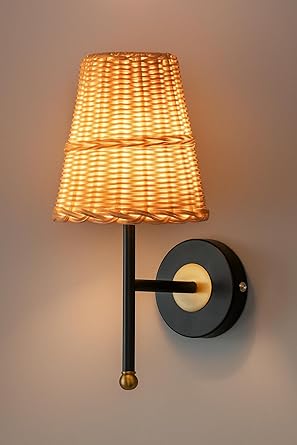 Bamboo Wall Lamp For Living Room | Rattan Wall Light - Geetika by Akway
