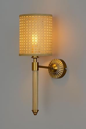 Bamboo Wall Lamp For Living Room | Rattan Wall Scone - Eshana by Akway