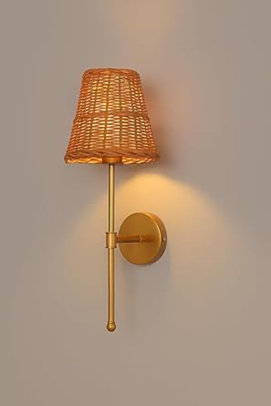 Bamboo Wall Light For Living Room | Rattan Wall Lamp - Inaya by Akway