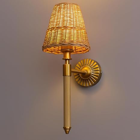 Rattan Wall Light For Living Room | Cane Wall Lamp- Hiral by Akway