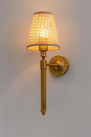 Rattan Wall Lamp For Living Room | Bamboo Wall Light - Jasmit by Akway