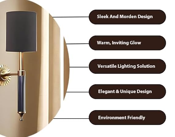 Modern Wall Light For Living Room | Antique Brass Finish Lamp - Osha by Akway