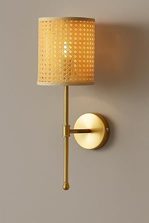 Rattan Wall Lamp For Living Room | Bamboo Wall Scone - Charvi by Akway